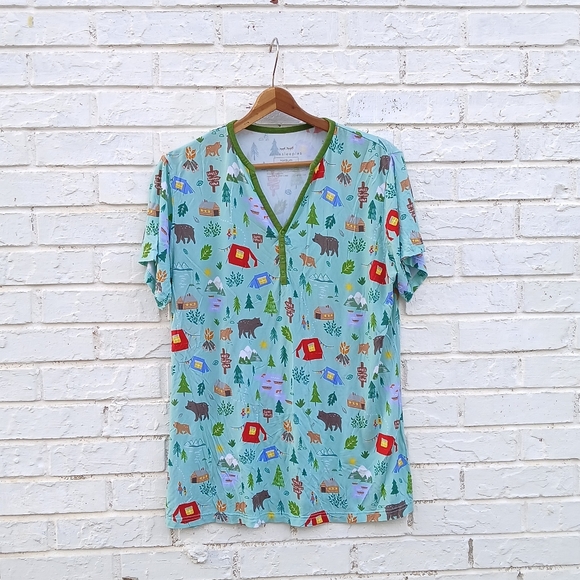 Little Sleepies Bamboo Pajama Set Happy Campers Medium - Picture 2 of 9